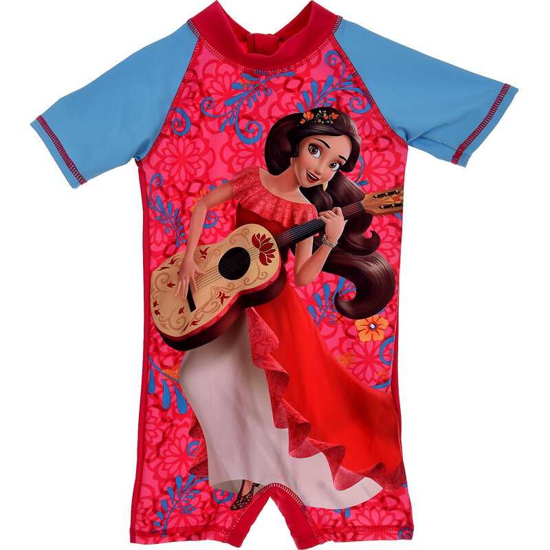 Costum De Baie Bebelusi 21 SunCity - Costum de baie UV cu maneci scurte si fermoar Elena din Avalor ER1931 Roz_4 ani (104 cm)