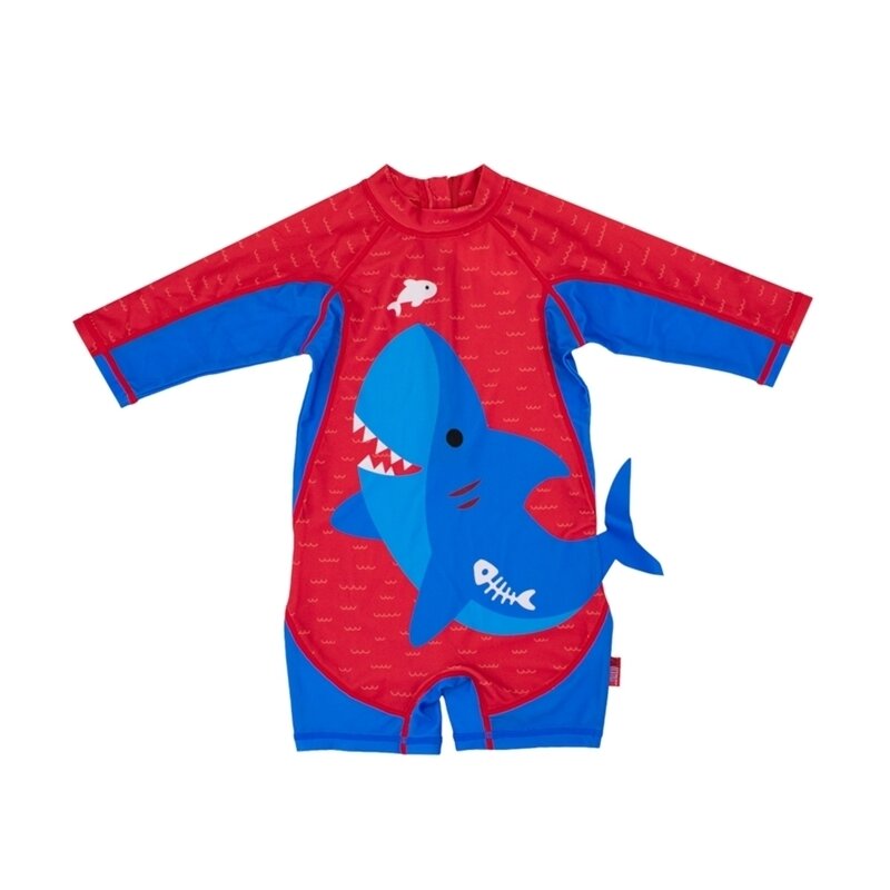 Zoocchini - Costum de baie , protectie UPF50+, Marime M, 12-24 luni - Shark