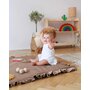 Babyly - Covor patrat de joaca termoizolant din spuma, pentru copii si bebelusi, pliabil, Catifea Mint cu volanas, 100x100cm - 3