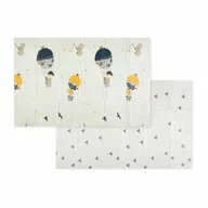 Covoras educativ, Petite&Mars, Campy L, Din spuma XPE non-toxica, Cu doua fete, Suprafata antiderapanta, 130x200 cm, Pliabil compact  40×32×21 cm, Model baloane si forme geometrice
