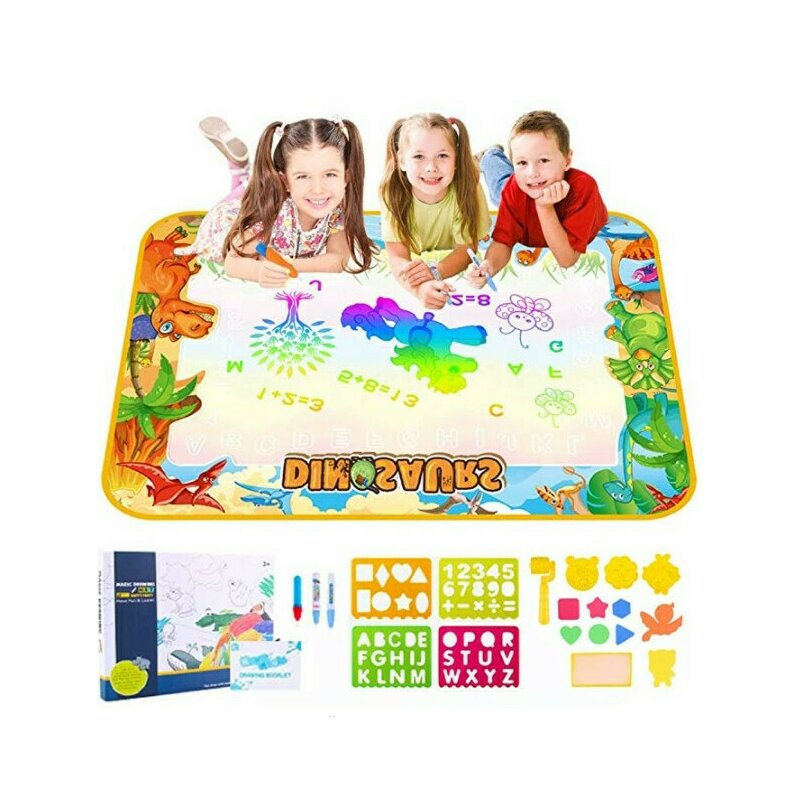 Drool - covorasul magic dino- 100x70cm - jucarie educativa de colorat cu apa