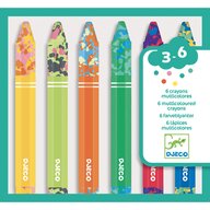 Djeco - Creioane cerate multicolore, 