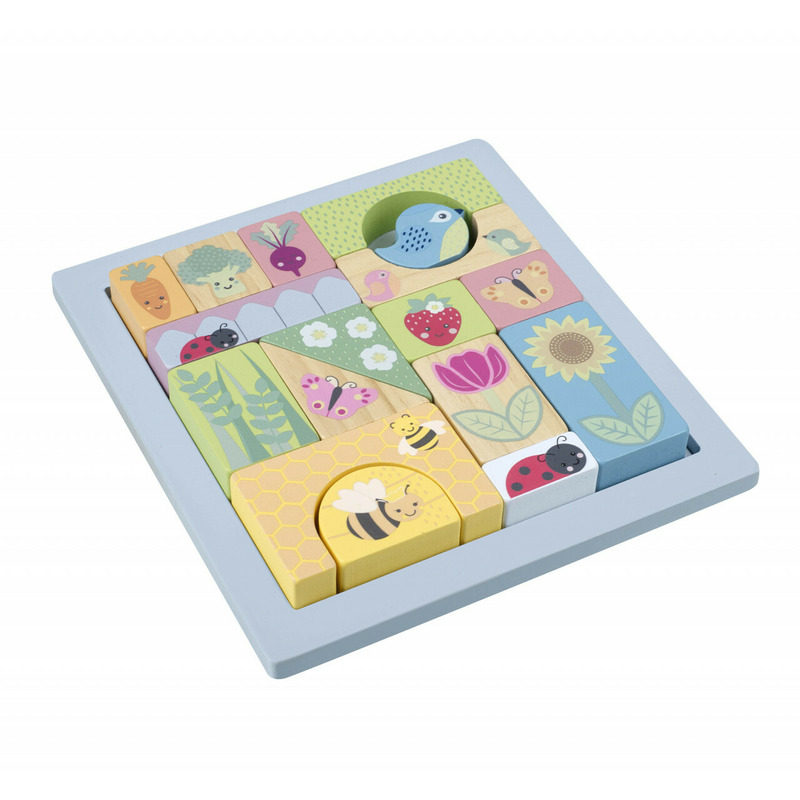 Cuburi de construit gradina de primavara, orange tree toys