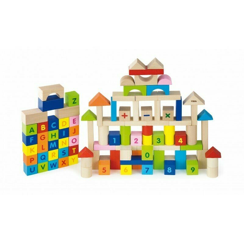 Viga - Set de constructie Alfabet si Numere , 100 buc