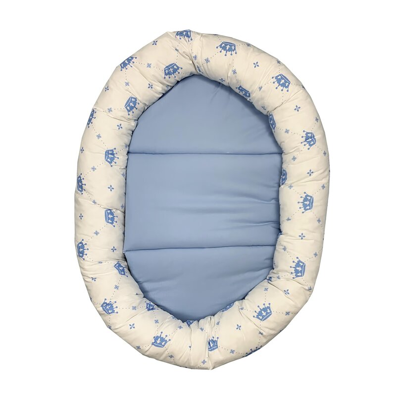 Deseda - Cuib baby nest bebelusi forma ovala Coronite albastre pe alb