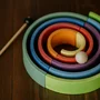 Curcubeu Montessori din lemn colorat, 9 piese @  leg&go - 6