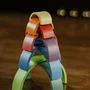 Curcubeu Montessori din lemn colorat, 9 piese @  leg&go - 7