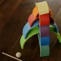 Curcubeu Montessori din lemn colorat, 9 piese @  leg&go - 8