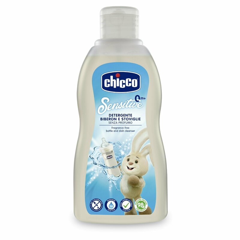 Detergent pentru biberoane si vesela, Chicco, Pentru bebelusi, 300 ml, 0 luni+