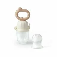 Dispozitiv de hranire, BabyOno,  Pentru fructe si legume, Cu 2 adaptoare din silicon, Fara BPA, 6 luni+, Bej
