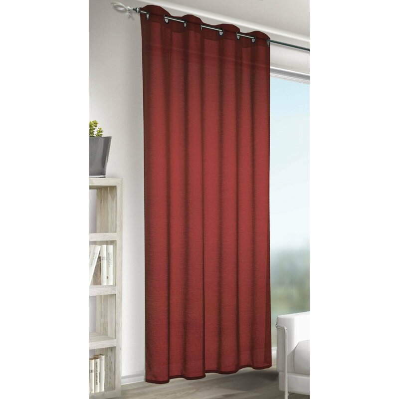 Draperie cu inele, struktur alex, l140 x h245, rosu inchis