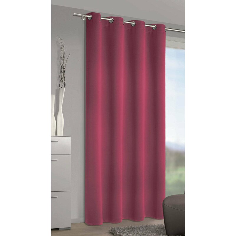 Draperie dimout, cu inele, mia dimout, l140 x h245, magenta