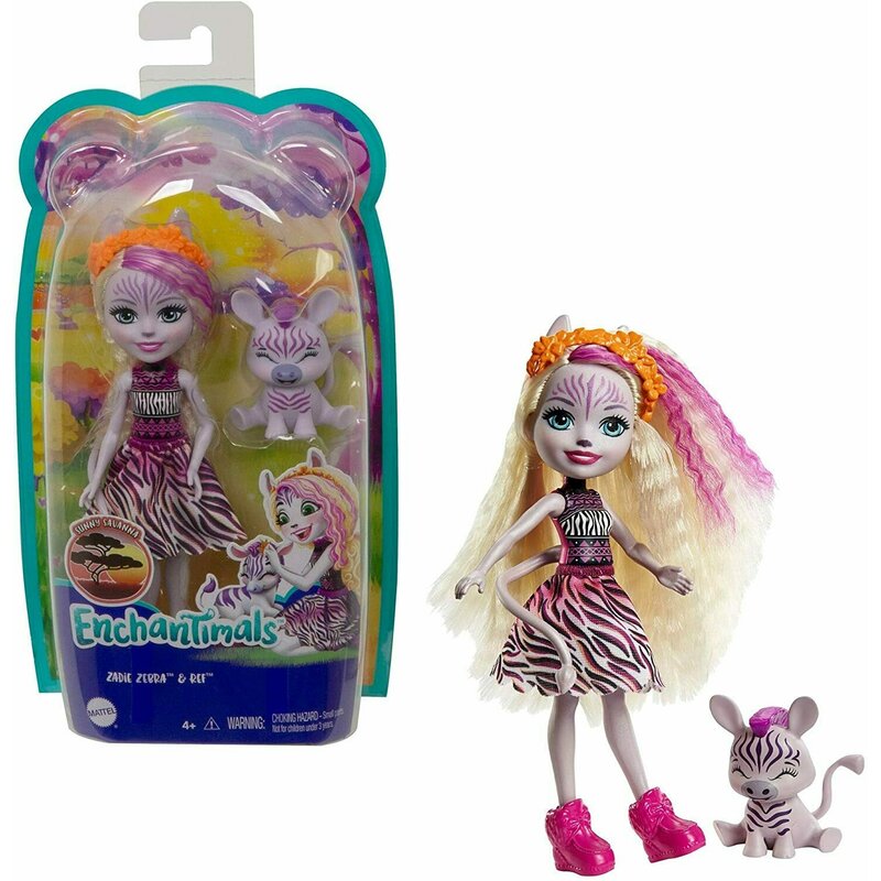 Mattel - papusa zadie zebra , enchantimals , cu figurina ref