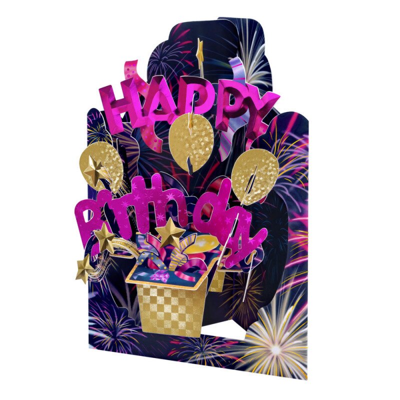 Felicitare aniversara 3D Swing Cards - La multi ani