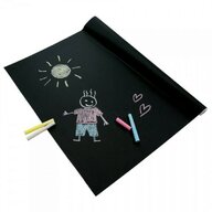 Playbox - Folie autoadeziva tabla neagra 2 m lungime si set creta colorata