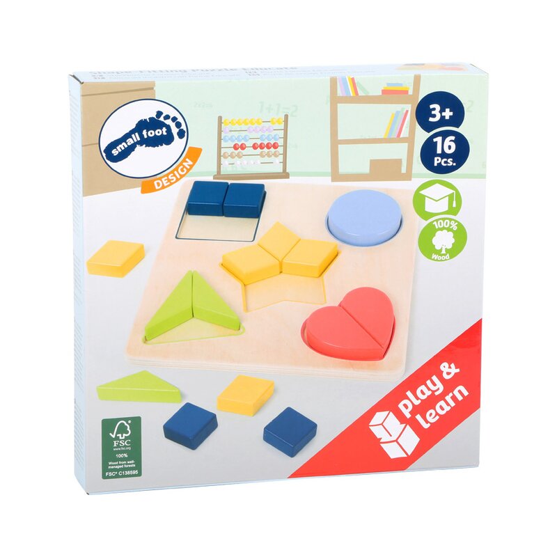 Small foot - Forme geometrice - puzzle din lemn