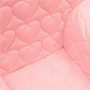 Fotoliu din burete pentru copii, Cu buzunar lateral, Din tesatura de catifea, Cu Husa detasabila, Hearts, Din materiale certificate Oeko Tex Standard 100, New Baby, 9 luni - 5 ani, Pink - 7