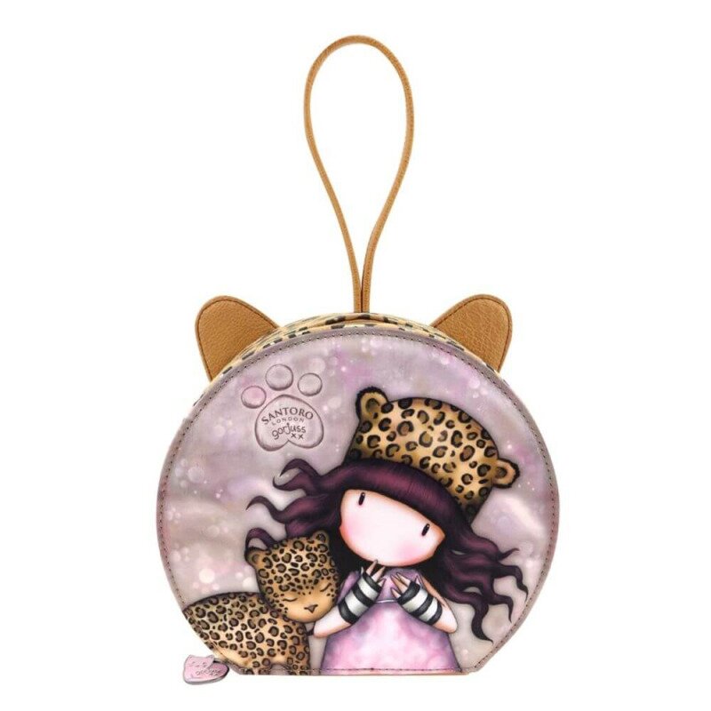 Geanta pentru bijuterii rotunda gorjuss purrrrrfect love