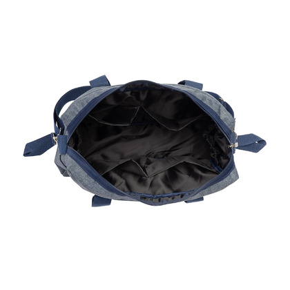 Sensillo - Geanta pentru carucior, Indiana, Cu aspect de geanta sport, Din material impermeabil, Cu fermoar, 43 x 43 x 13 cm, Bleumarin
