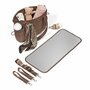 Geanta pentru mamici, BabyOno, Cami, Pentru carucior si umar, 45 x 12 x 30 cm, Saltea de infasat inclusa, Material imperbeabil, 10 buzunare, inclusiv izoterme pentru biberoane, Suport de chei, Maro - 2