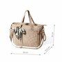 Geanta pentru mamici, BabyOno, Carmen, Pentru carucior si umar, 30x15.5x26 cm, 9 buzunare, Saltea de infasat inclusa, Suport de chei, Material eco, Bej - 11