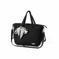 Geanta pentru mamici, BabyOno, Carmen, Pentru carucior si umar, 30x15.5x26 cm, 9 buzunare, Saltea de infasat inclusa, Suport de chei, Material eco, Negru
