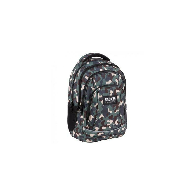 Ghiozdan ergonomic de copii pentru scoala, backup, 4 compartimente, model camuflaj plb4a97