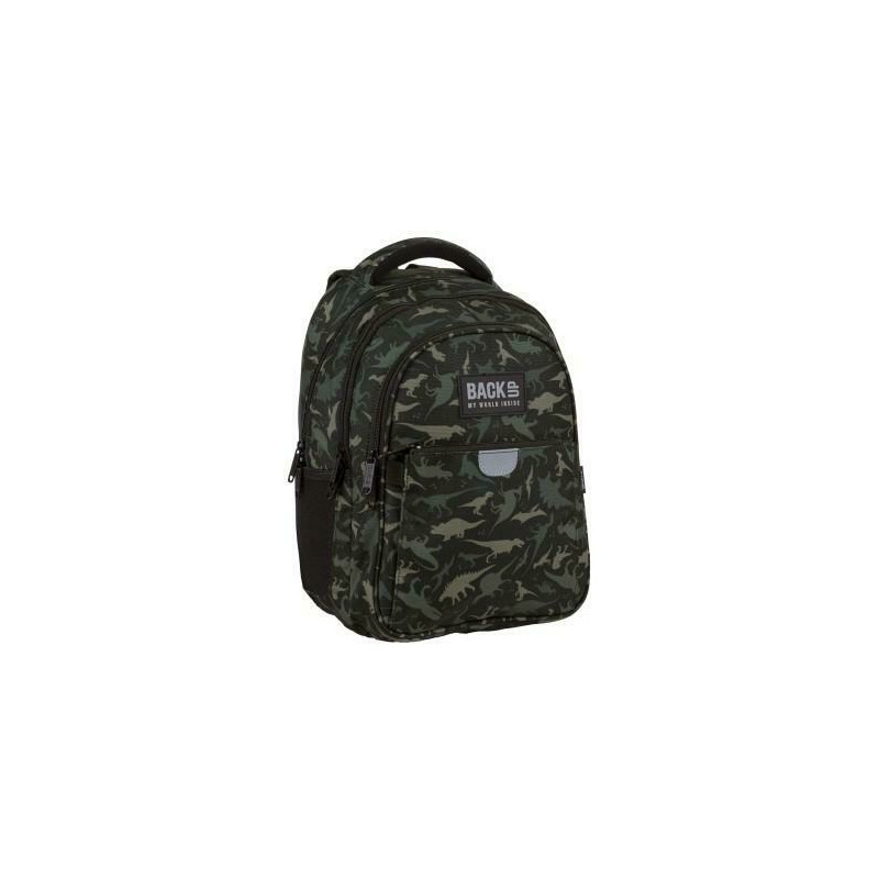Ghiozdan ergonomic de copii pentru scoala, backup, 4 compartimente, model dinozauri plb4p113