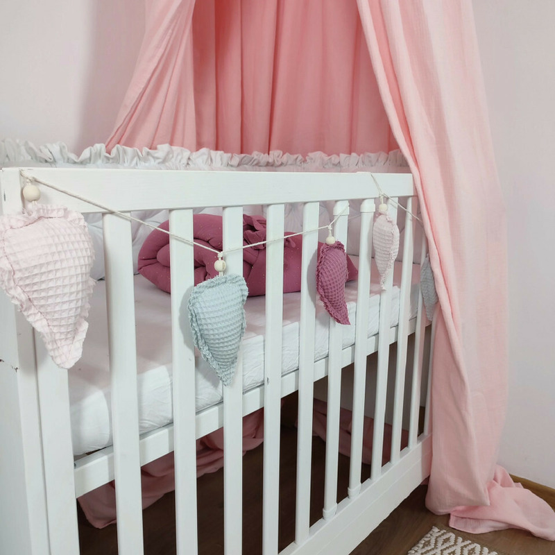 Ghirlanda decorativa pentru camera copilului, koell, frunze roz - gri