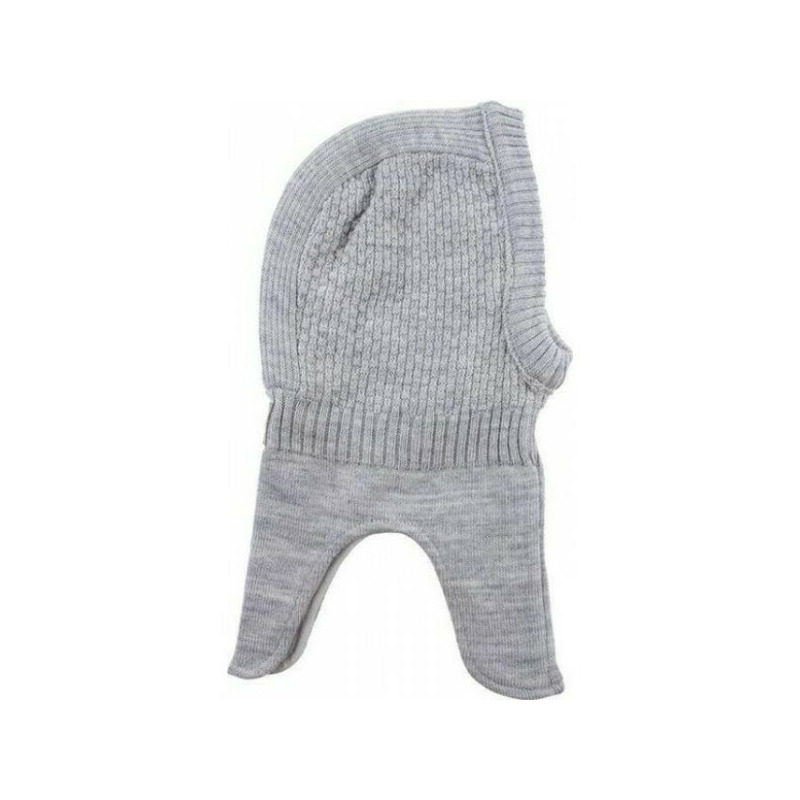 Grey melange 4-8 ani - cagula copii lana merinos tricotata superwash captusita cu bumbac - nordic label