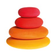 GRIMM'S Spiel und Holz Design - Forme in echilibru, oval, nuante de rosu