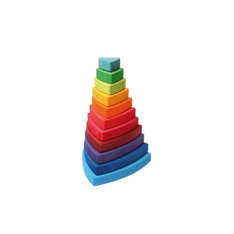 GRIMM’S Spiel und Holz Design – Turn de stivuit cu triunghiuri pentru bebelusi Jucarii & Cadouri >> Jucarii de Lemn