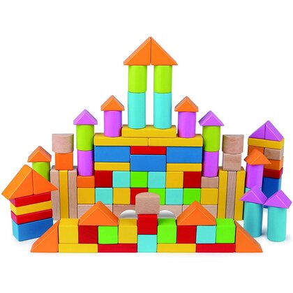 Hape - Set de constructie Cuburi, din Lemn