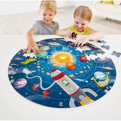 Hape - Puzzle educativ Sistemul solar , Puzzle Copii, piese 100
