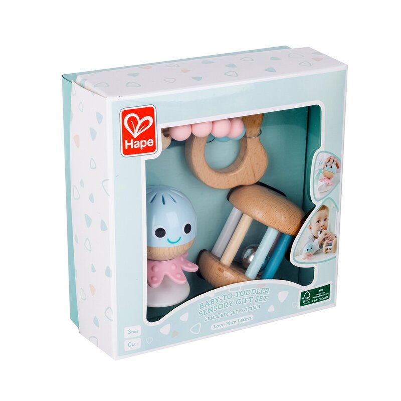 Hape - set 3 jucarii senzoriale