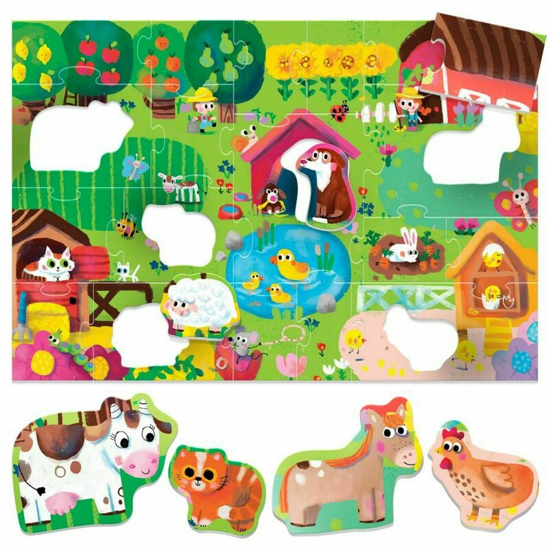 Headu - Ecoplay - Puzzle Animalute La Ferma