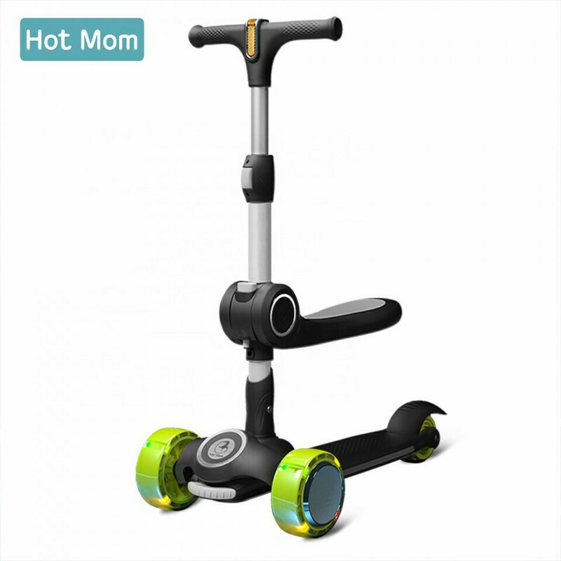 Hot mom - wind rider black seat - trotineta cu scaun, pentru copii 2 - 9 ani, structura robusta, ghidon flexibil, usor de manevrat, pana la 50 kg