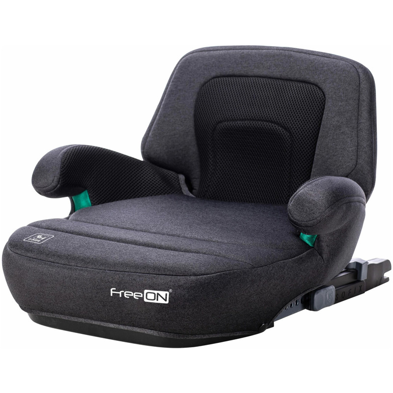 Inaltator auto, Cosmo I-Size, Cu isofix, Cu spatar inaltat si cotiere, Potrivit pentru copiii intre 125 si 150 cm sau intre 25 si 36 Kg, FreeON, Conform cu standardul european de securitate ECE R129, Black