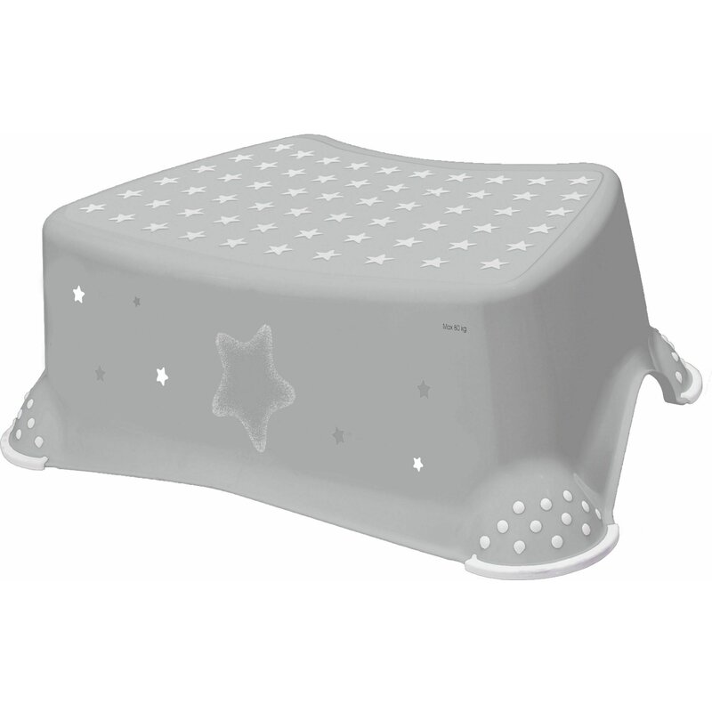 Inaltator de baie antiderapant, stars, cu baza antialunecare, 40.5 x 28.5 x 14 cm, keeeper, grey