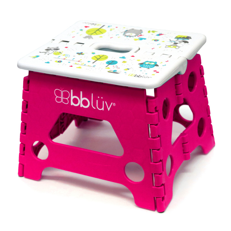 Inaltator de baie pliabil, Step, Practic si usor de transportat, Rezistent pana la 113 Kg, Bbluv, Pink