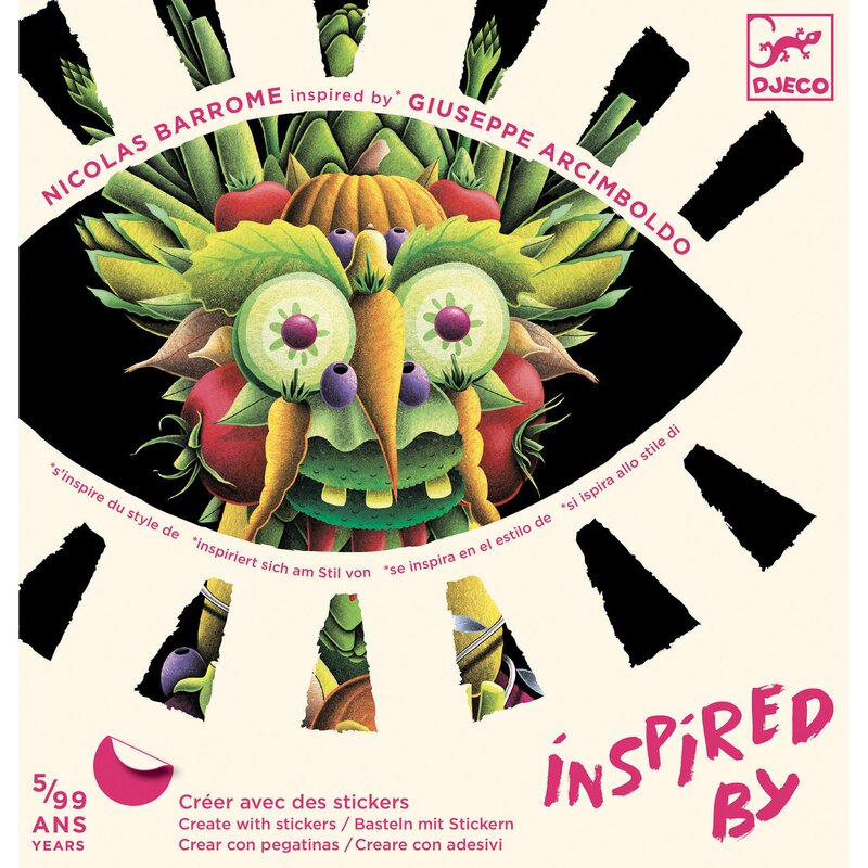 Djeco - inspired by arcimboldo, stickere fructe si legume,