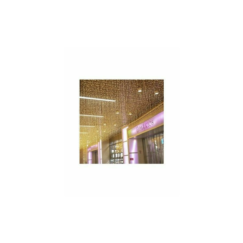 Instalatie de craciun, tip perdea franjurata cu lumina led albastra, 360 leduri, 8m, 9015b