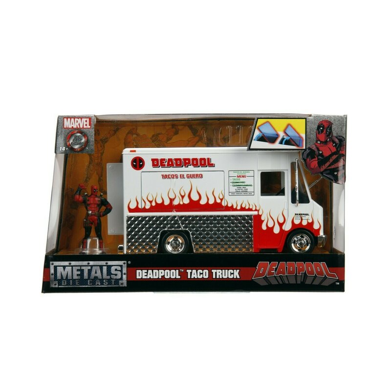 Simba - jada marvel set camionul de mancare scara 1:24 si figurina metalica deadpool