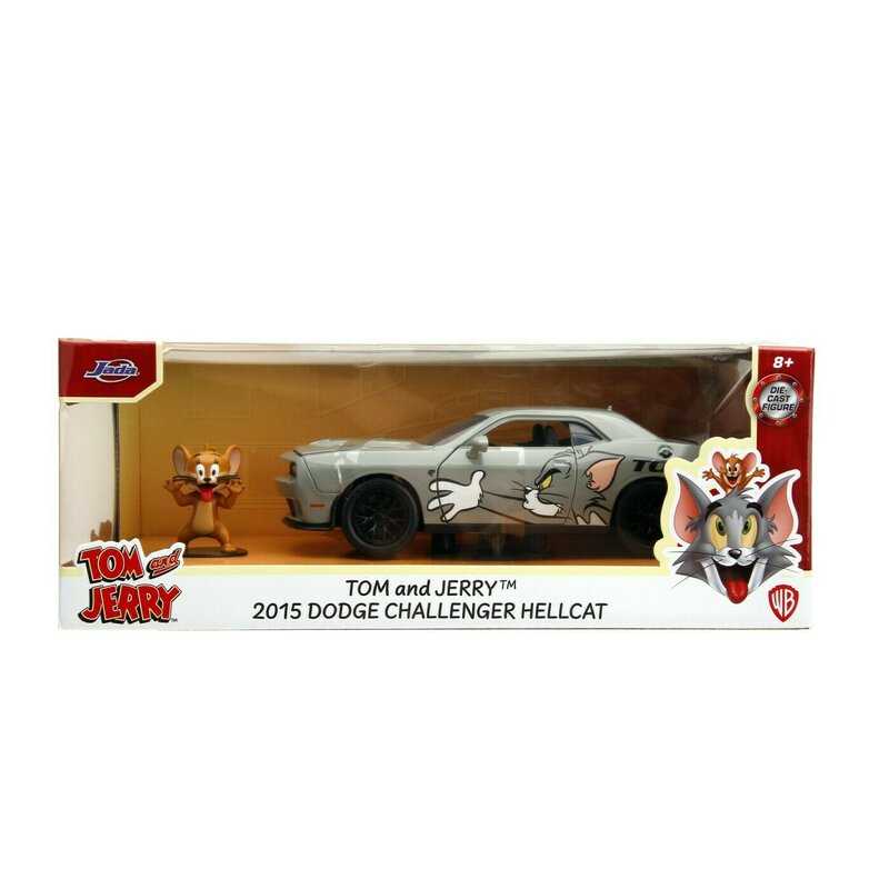 Simba - jada masina metalica dodge challenger hellcat scara 1 la 24 si figurina jerry