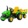 Tractor electric Peg Perego JD Ground Force w/trailer, 12V, 3 ani +, Galben /Verde - 1