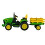 Tractor electric Peg Perego JD Ground Force w/trailer, 12V, 3 ani +, Galben /Verde - 2