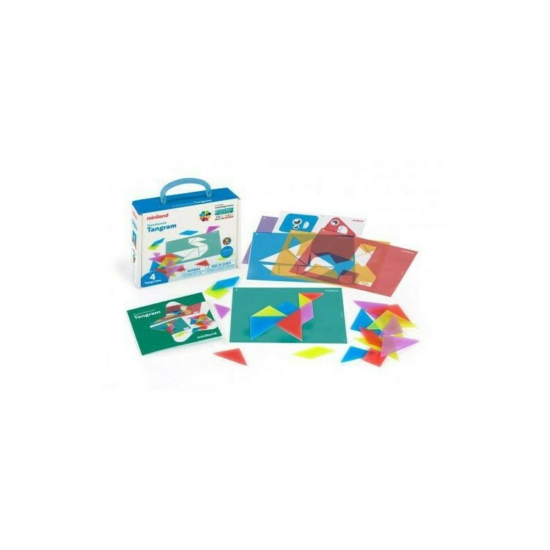 Miniland - Set creativ Tangram traditional , Cu piese translucide