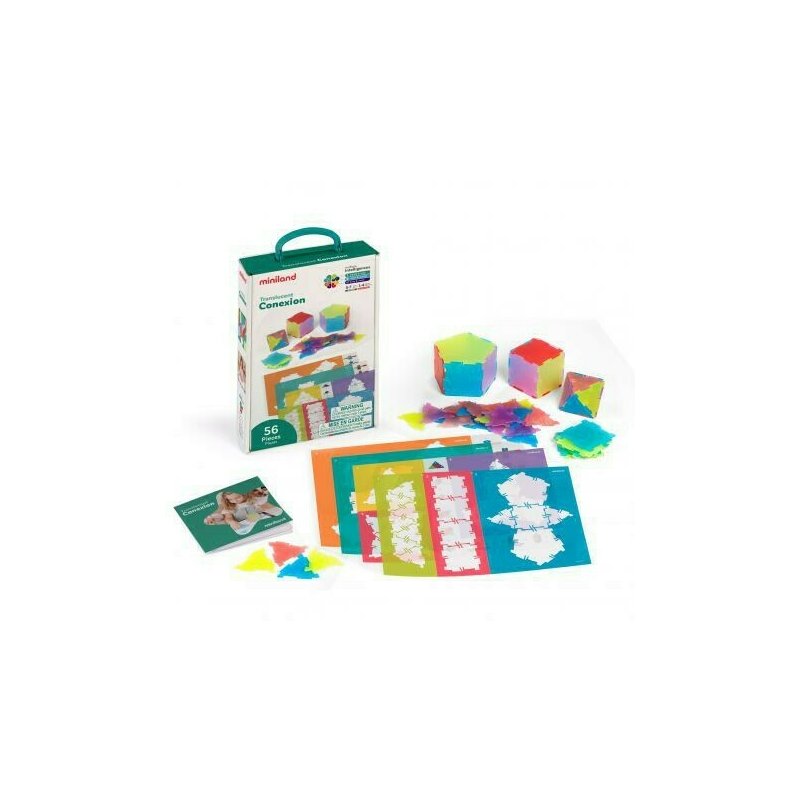 Miniland - Joc educativ Conexion , Cu 56 piese translucide