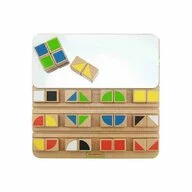Joc educativ Cuburi in oglinda, din lemn, +3 ani, Masterkidz
