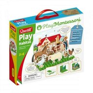 Quercetti - Joc educativ Play Montessori - Habitat Animale domestice la ferma si animale salbatice in padure